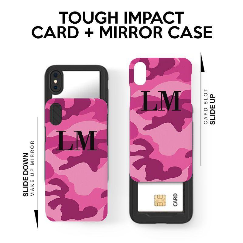 Personalised Hot Pink Camouflage Initials iPhone 12 Mini Case