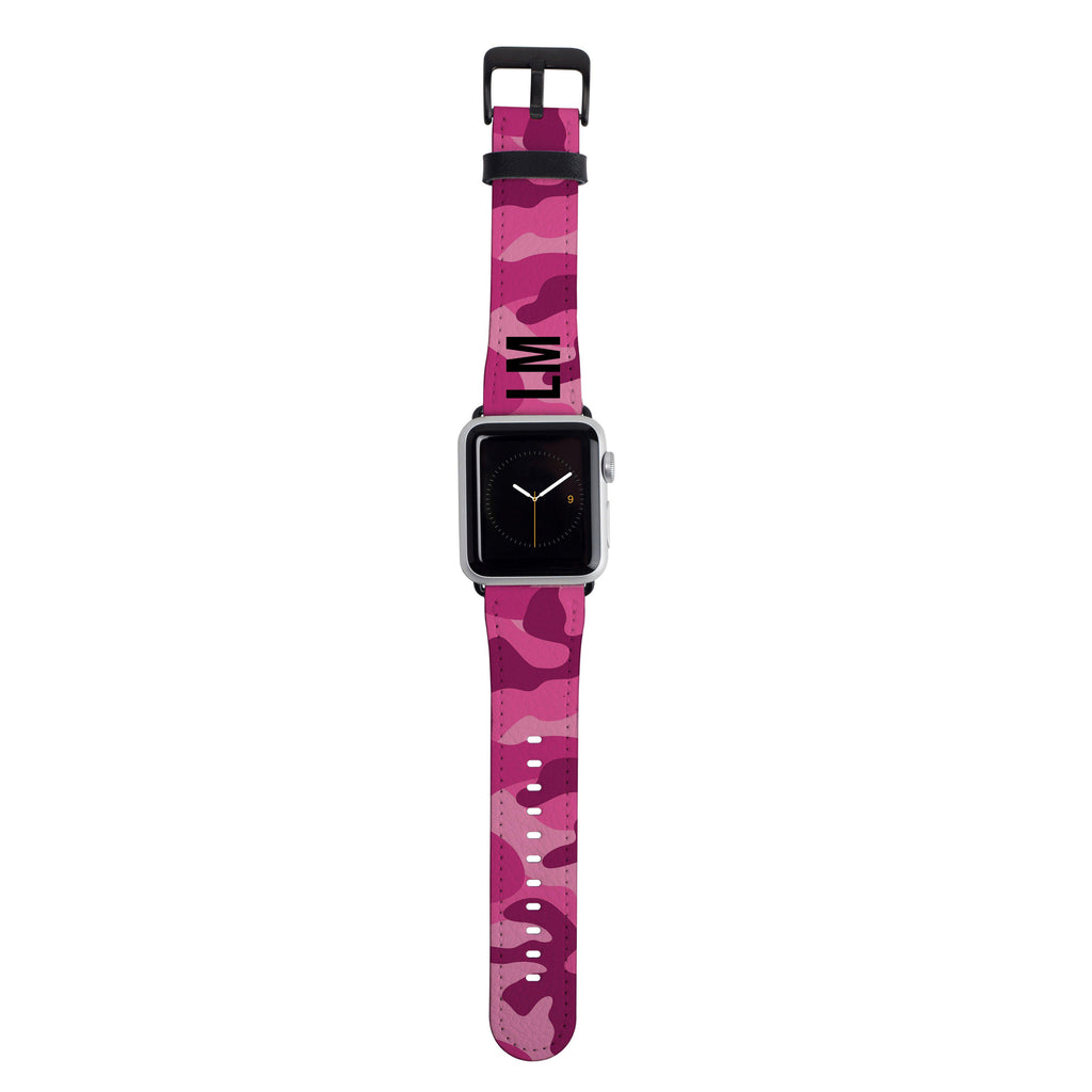 Personalised Hot Pink Camouflage Apple Watch Strap