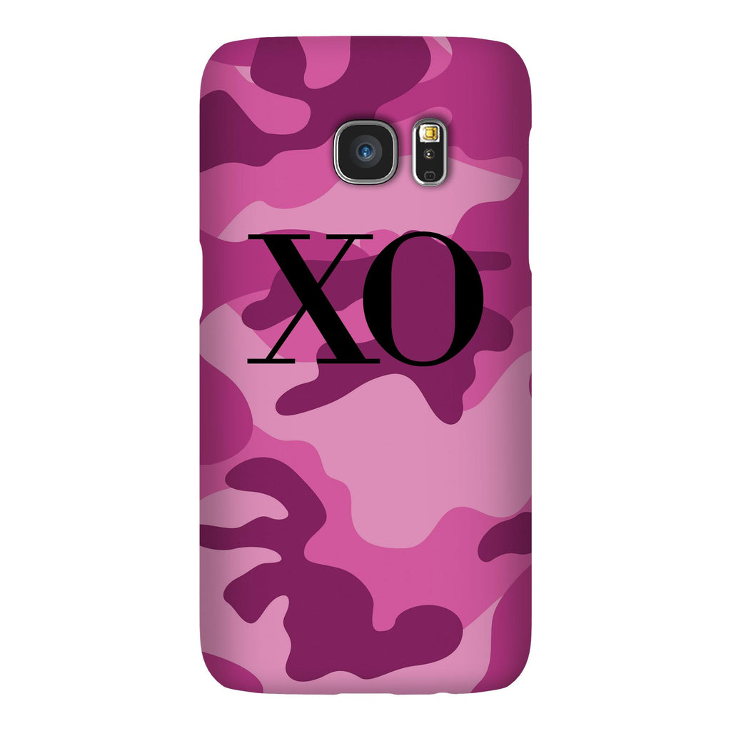 Personalised Hot Pink Camouflage Initials Samsung Galaxy S7 Case
