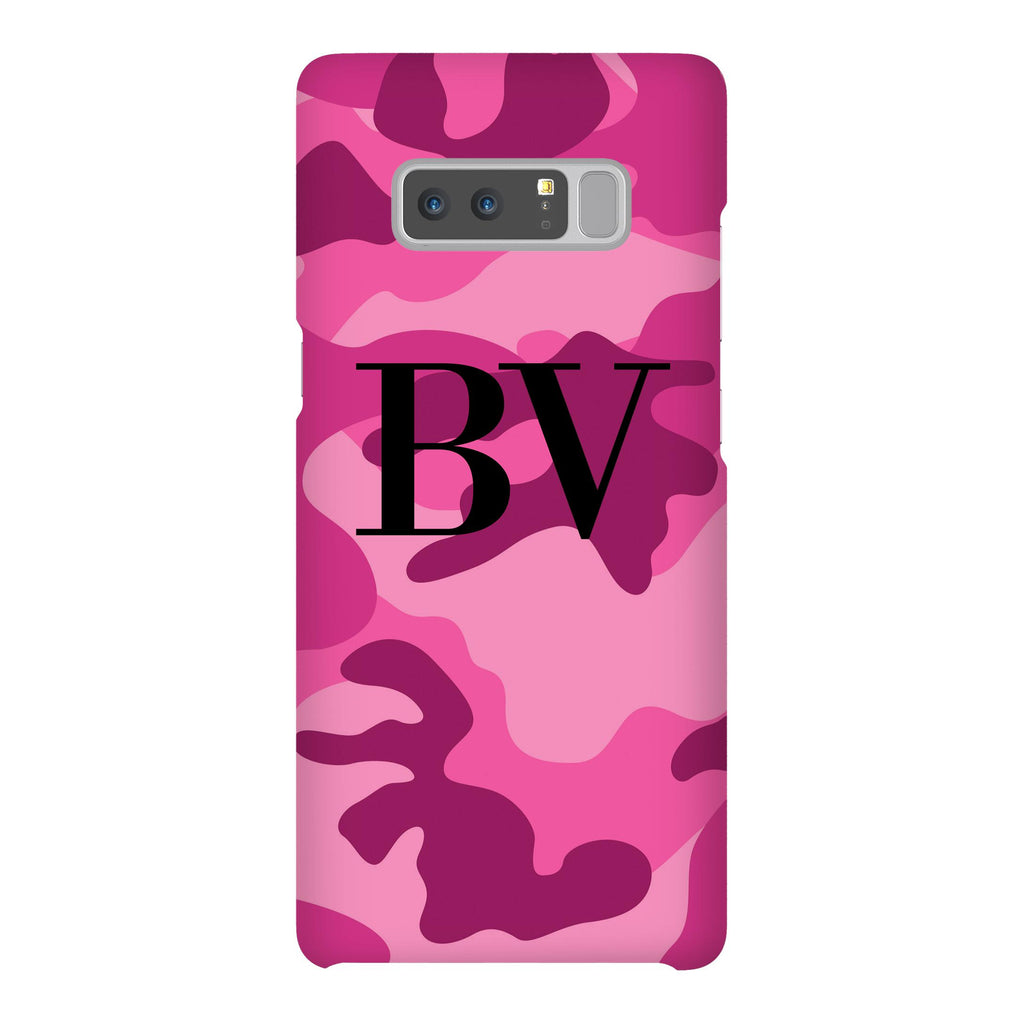 Personalised Hot Pink Camouflage Initials Samsung Galaxy Note 8 Case