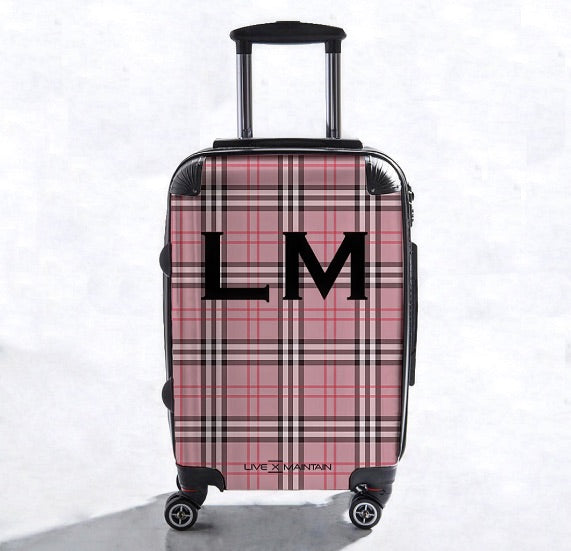 Personalised Red Tartan Initials Suitcase