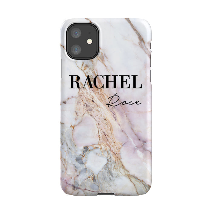 Personalised White Galaxy Marble Name iPhone 11 Case
