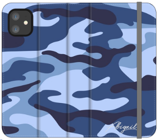 Personalised Cobalt Blue Camouflage Initials iPhone 11 Case