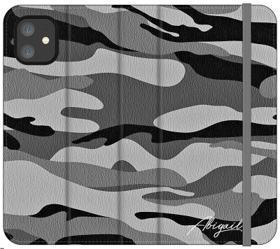 Personalised Grey Camouflage Initials iPhone 11 Case