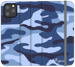 Personalised Cobalt Blue Camouflage Initials iPhone 11 Pro Case