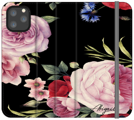 Personalised Black Floral Blossom Initials iPhone 12 Pro Max Case