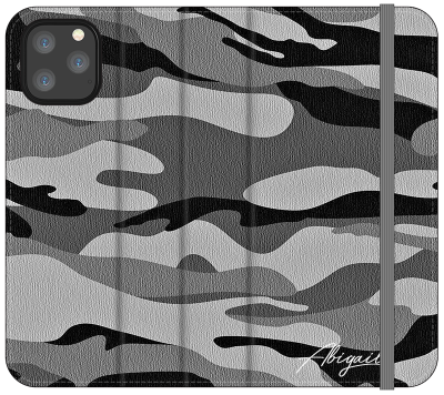 Personalised Grey Camouflage Initials iPhone 12 Pro Max Case