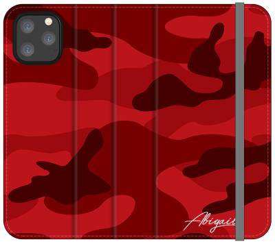 Personalised Red Camouflage Initials iPhone 12 Pro Max Case