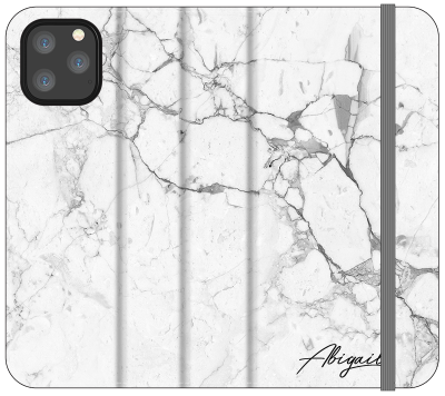 Personalised White Marble x Black Initials iPhone 12 Pro Max Case