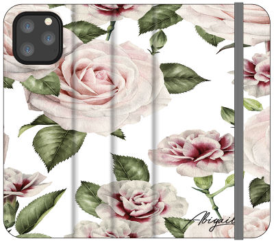 Personalised White Floral Rose Initials iPhone 11 Pro Max Case