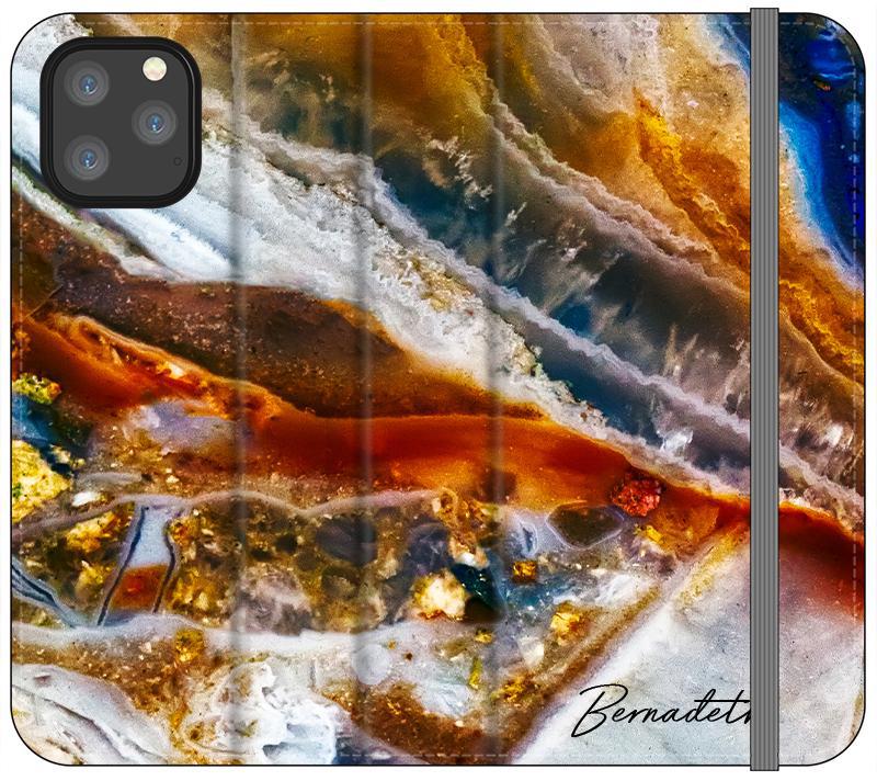 Personalised Colored Stone Marble Initials iPhone 11 Pro Max Case