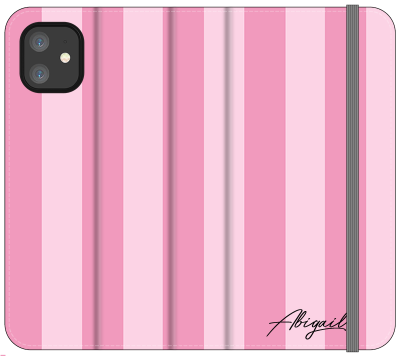 Personalised Pink Stripe iPhone 12 Case