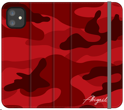 Personalised Red Camouflage Initials iPhone 11 Case