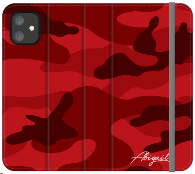 Personalised Red Camouflage Initials iPhone 12 Mini Case