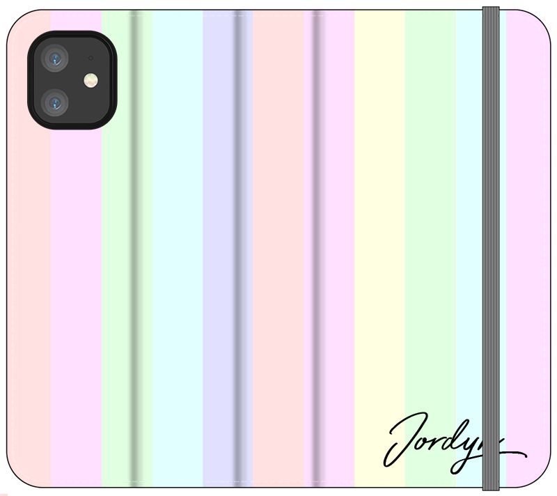 Personalised Pastel Stripes iPhone 12 Case
