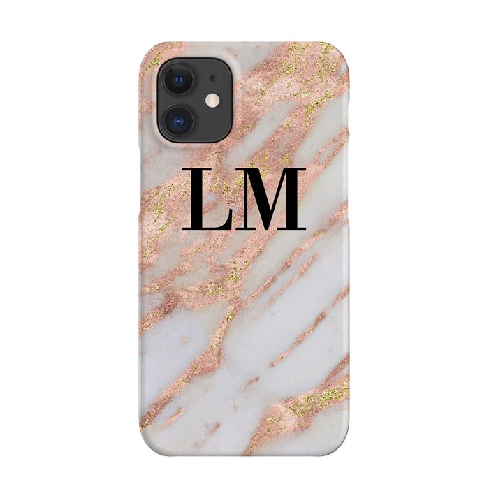 Personalised Aprilia Marble Initials iPhone 12 Mini Case