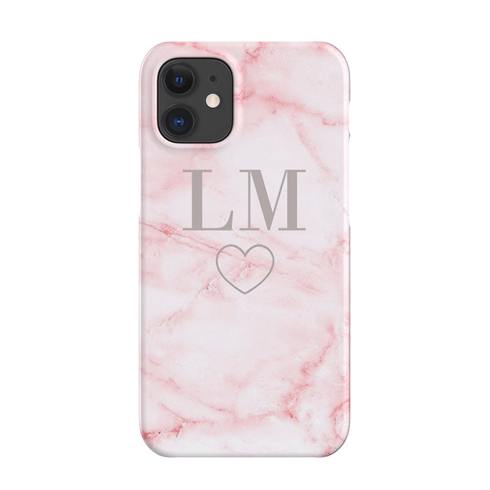 Personalised Cotton Candy Heart Marble iPhone 12 Mini Case