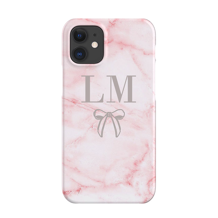 Personalised Cotton Candy Bow Marble iPhone 12 Mini Case