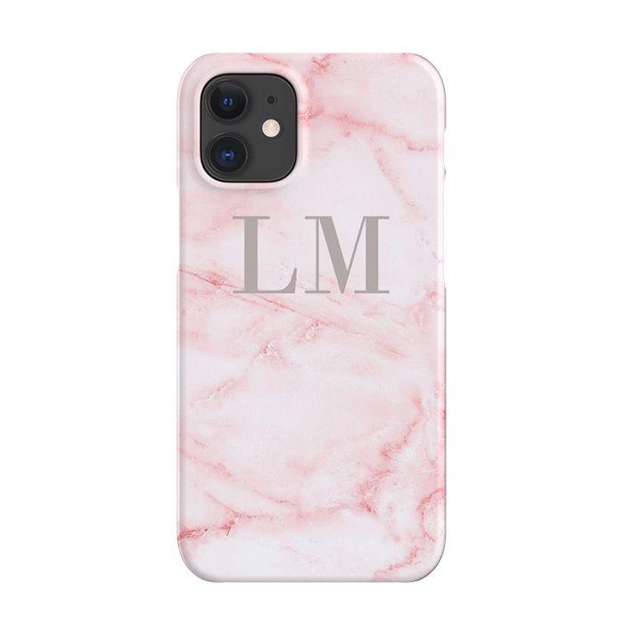 Personalised Cotton Candy Marble Initials iPhone 12 Case