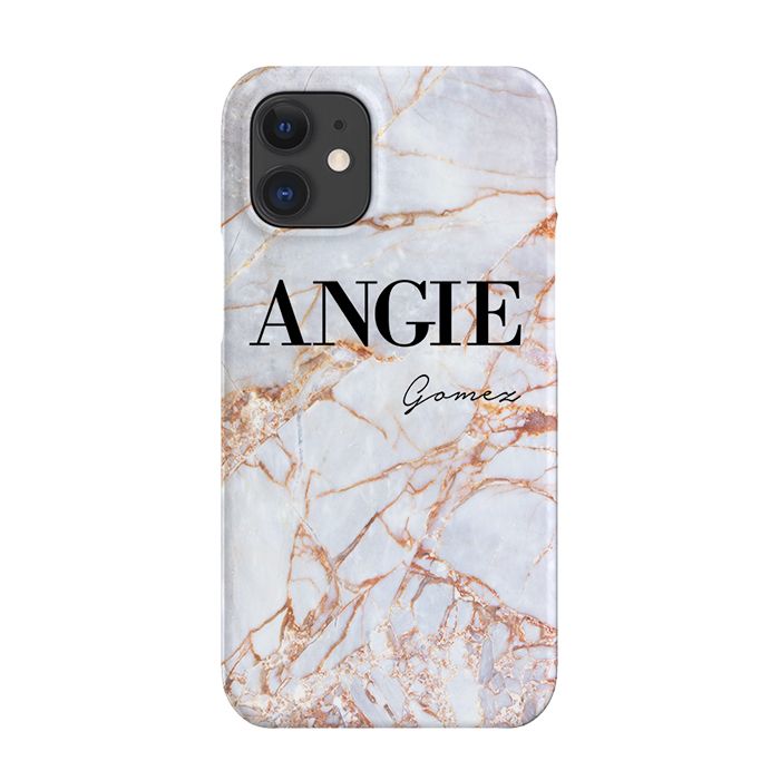 Personalised Fragment Marble Name iPhone 12 Mini Case