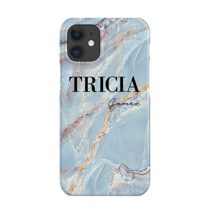 Personalised Ocean Marble Name iPhone 12 Case