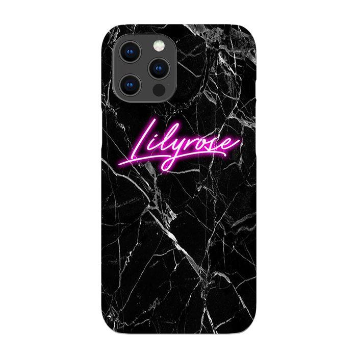 Personalised Black Marble Neon Phone Case