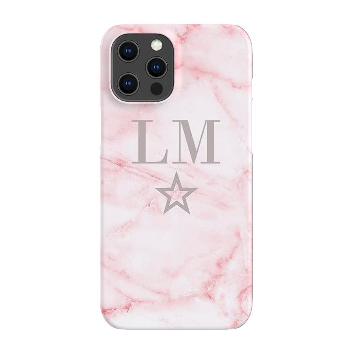 Personalised Cotton Candy Star Marble Initials Phone Case