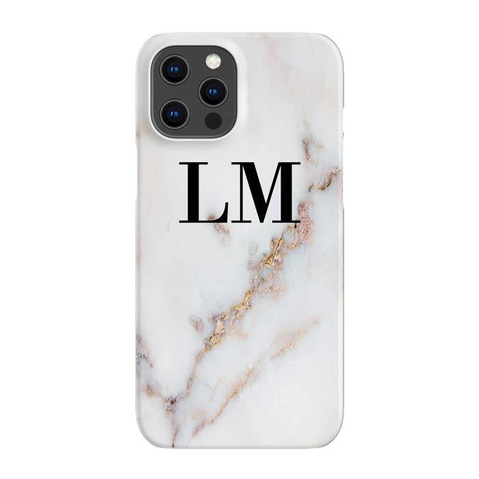 Personalised Gold Stained Marble Initials Phone Case