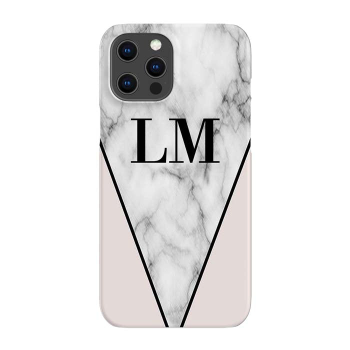 Personalised Pink x Grey Marble iPhone 13 Pro Max Case
