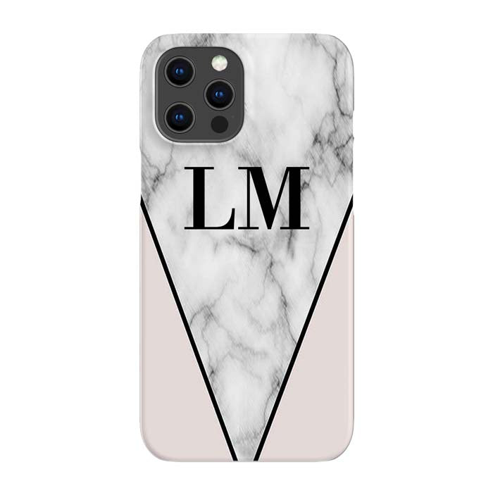 Personalised Pink x Grey Marble iPhone 14 Pro Case