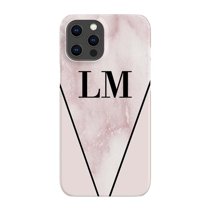Personalised Pink x Rosa Marble Contrast iPhone 12 Pro Max Case