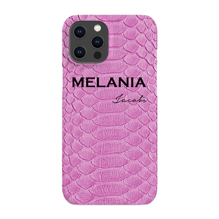 Personalised Pink Snake Skin Name iPhone 12 Pro Max Case