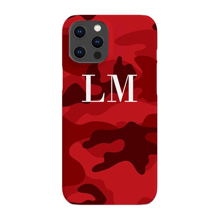 Personalised Red Camouflage Initials Phone Case