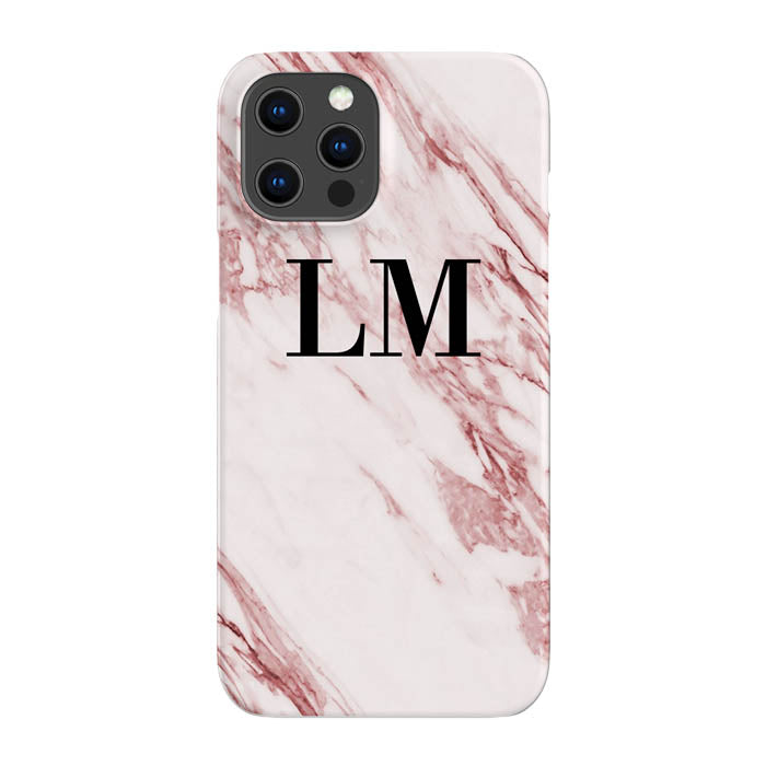 Personalised Rosa Marble Initials iPhone 12 Pro Max Case