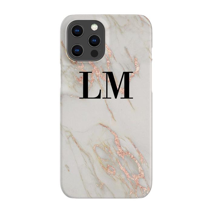Personalised Rose Gold Marble Initials Phone Case
