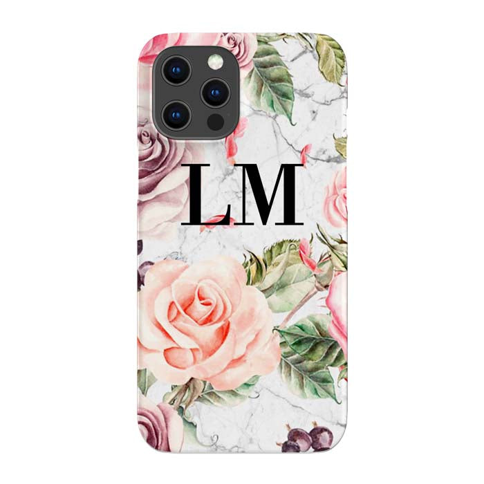 Personalised Watercolor Floral Initials iPhone 14 Pro Case