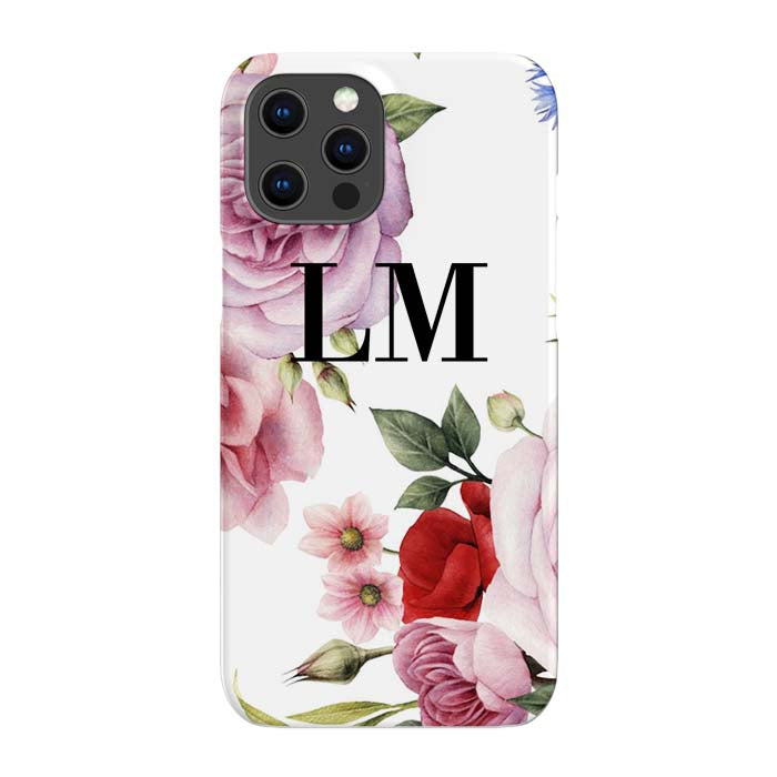 Personalised Floral Blossom Initials iPhone 12 Pro Case