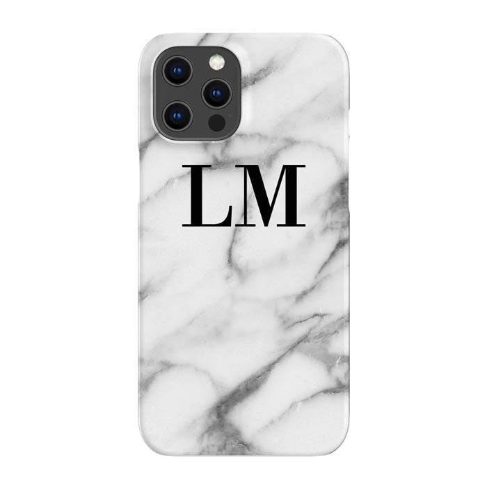 Personalised Pentelic Marble Initials iPhone 12 Pro Max Case