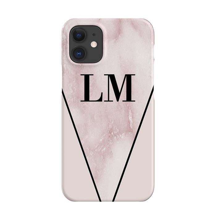Personalised Pink x Rosa Marble Contrast iPhone 12 Case