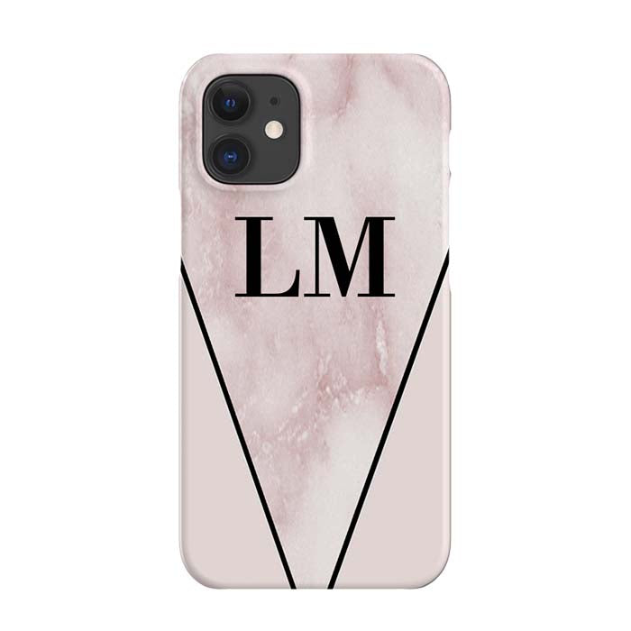 Personalised Pink x Rosa Marble Contrast iPhone 12 Mini Case