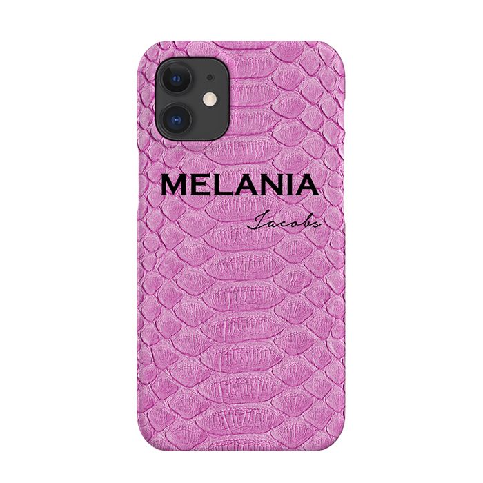 Personalised Pink Snake Skin Name iPhone 12 Mini Case