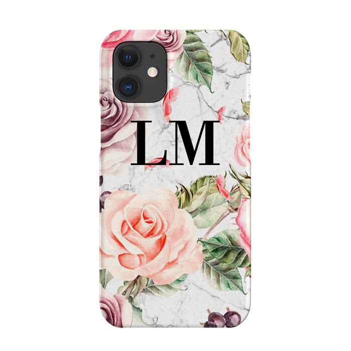 Personalised Watercolor Floral Initials iPhone 12 Mini Case