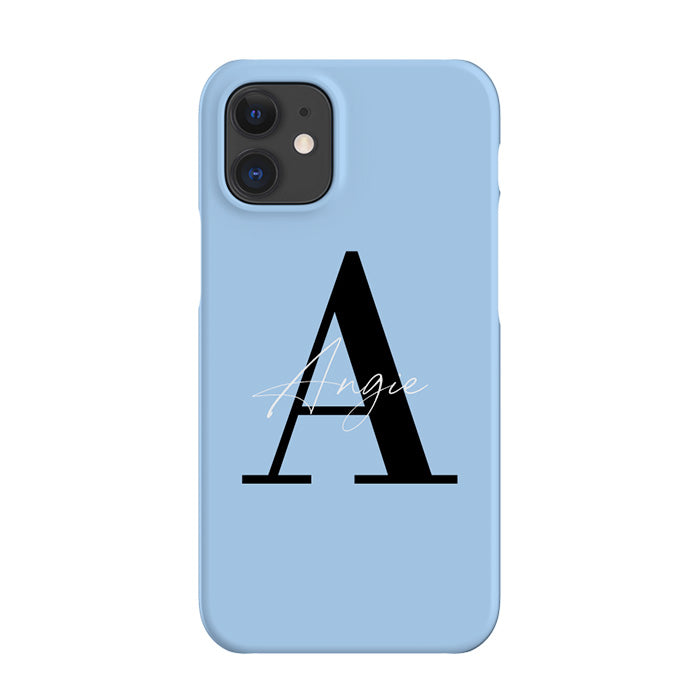 Personalised Baby Blue Name Initial iPhone 12 Case
