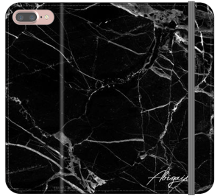 Personalised Black Marble Neon Initials iPhone 7 Plus Case