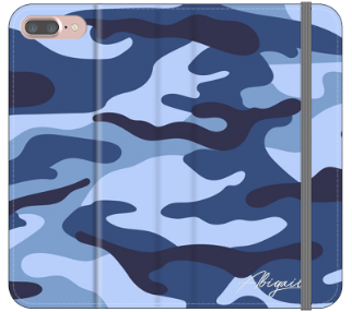 Personalised Cobalt Blue Camouflage Initials iPhone 7 Plus Case