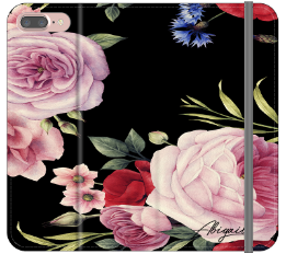 Personalised Black Floral Blossom Initials iPhone 8 Plus Case