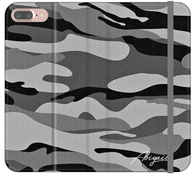 Personalised Grey Camouflage Initials iPhone 7 Plus Case
