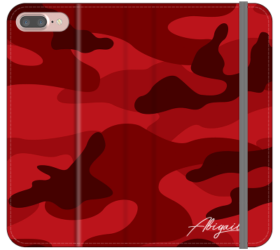 Personalised Red Camouflage initials iPhone 8 Plus Case