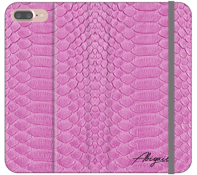 Personalised Pink Snake Skin Name iPhone 7 Plus Case