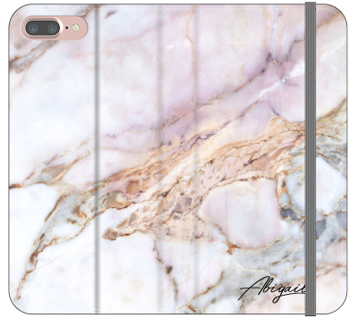 Personalised White Galaxy Marble Name iPhone 7 Plus Case